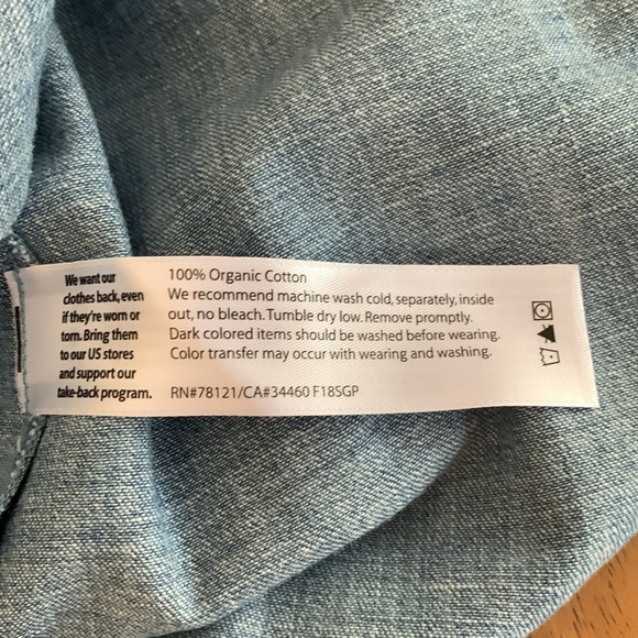 NWT Eileen Fisher Mandarin Collar Denim Tencel Dress SZ S - Picture 12 of 16